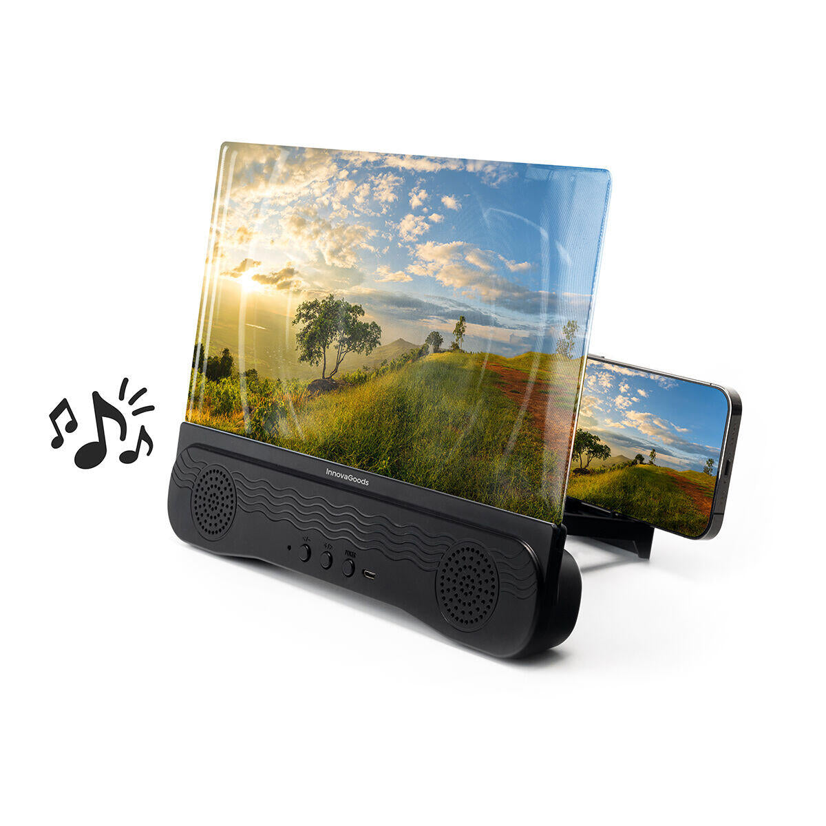 Amplificador de Ecrã com Altifalante Bluetooth
