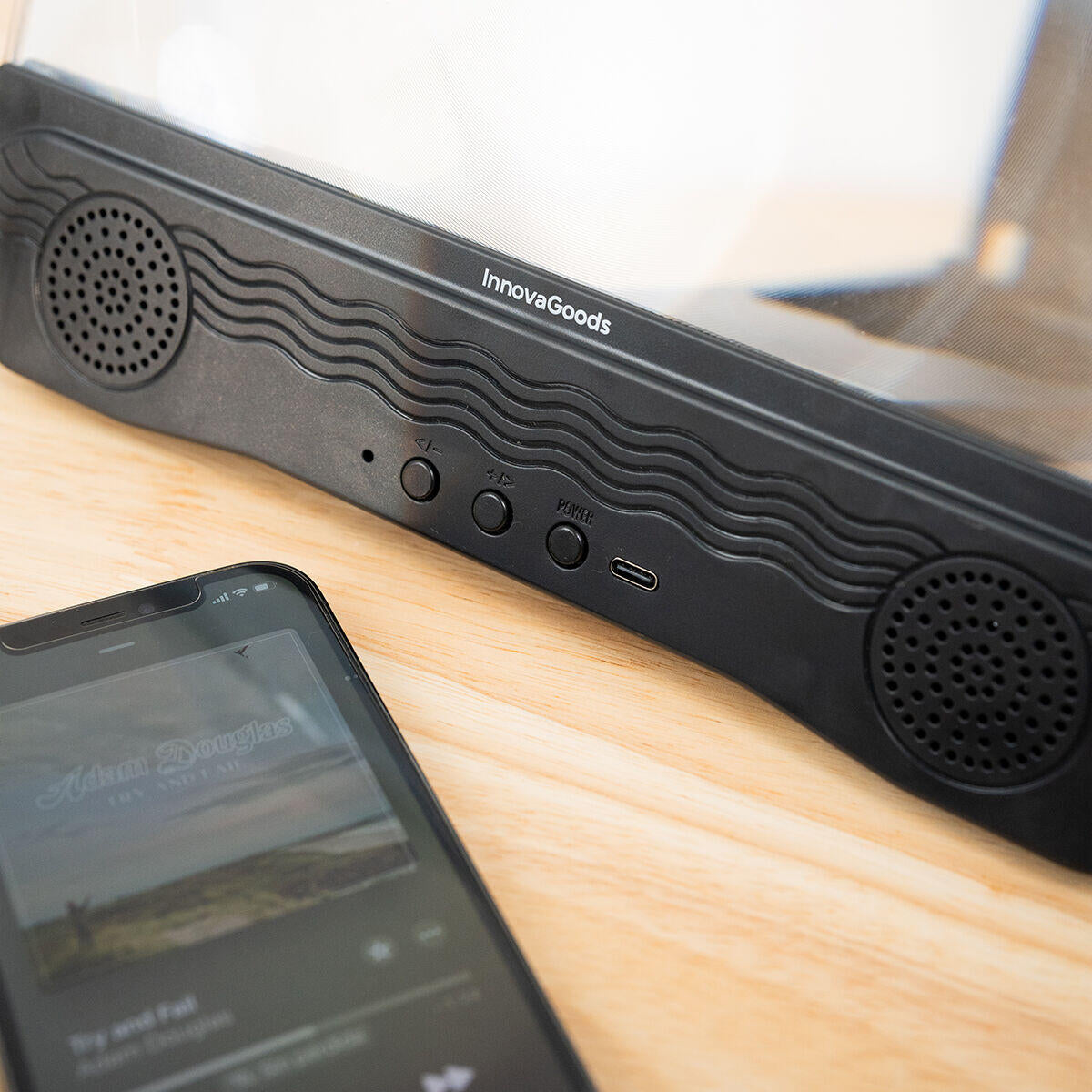 Amplificador de Ecrã com Altifalante Bluetooth