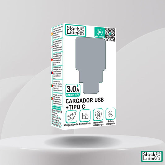 Adaptador Carregador Rápido USB + Tipo C