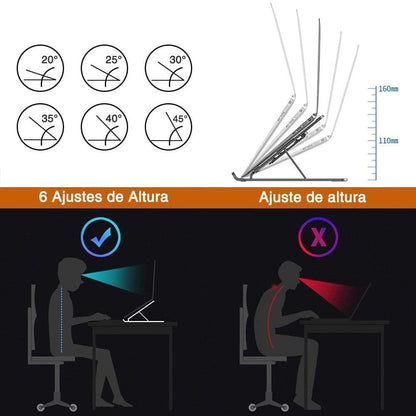Suporte Dobrável em Alumínio para Portátil ou Tablet