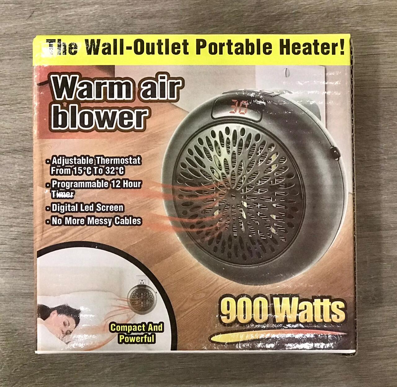 Aquecedor Portátil 900W com Temporizador Programável – Compacto, Silencioso e Eficiente