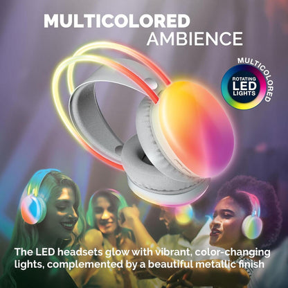 Brookstone Auriculares Inalámbricos con Luces LED Multicolor